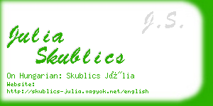 julia skublics business card